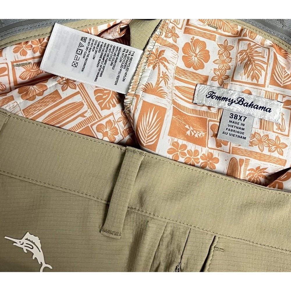 Tommy Bahama Chip Shot Golf Shorts Men's 38 Khaki IslandZone UPF 50 Stretch - Picture 6 of 10